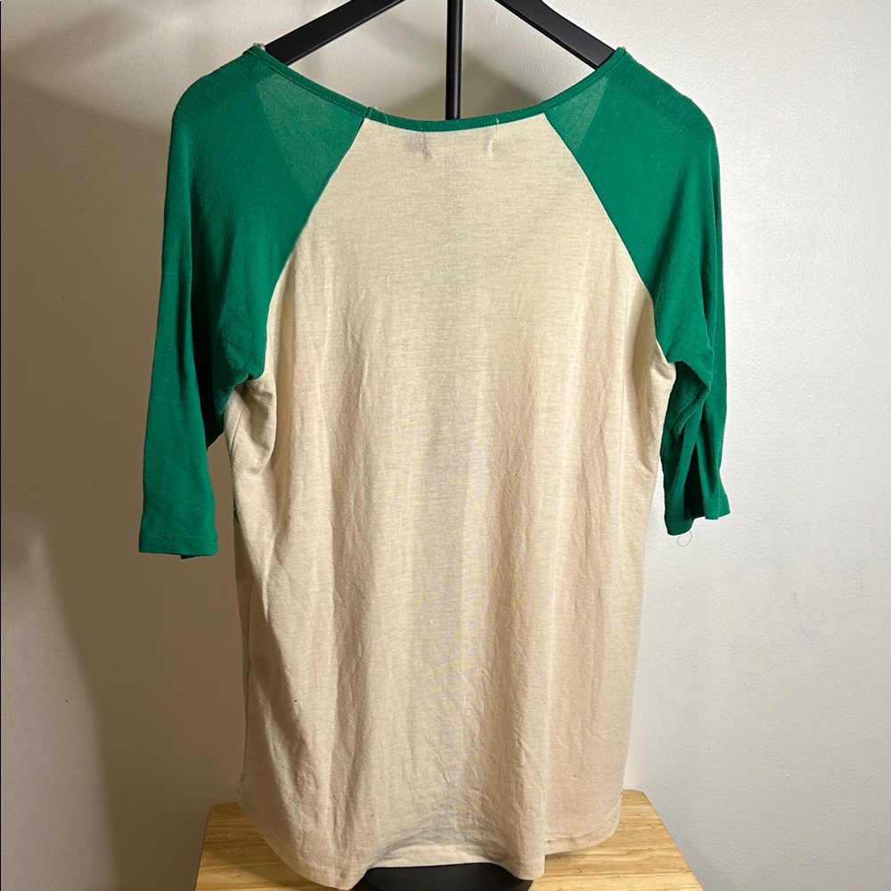 MINKPINK Green and Cream Floral Graphic Long Sleeve Top - Picture 8 of 11